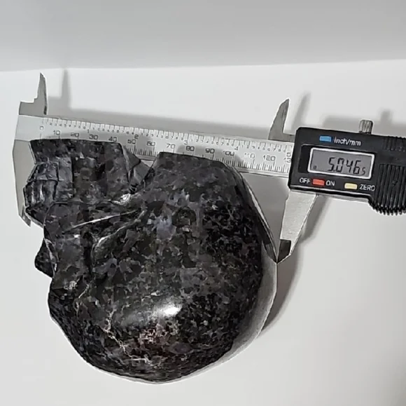 5" Carved Merlinite Crystal Skull Carving - Picture 3 of 11